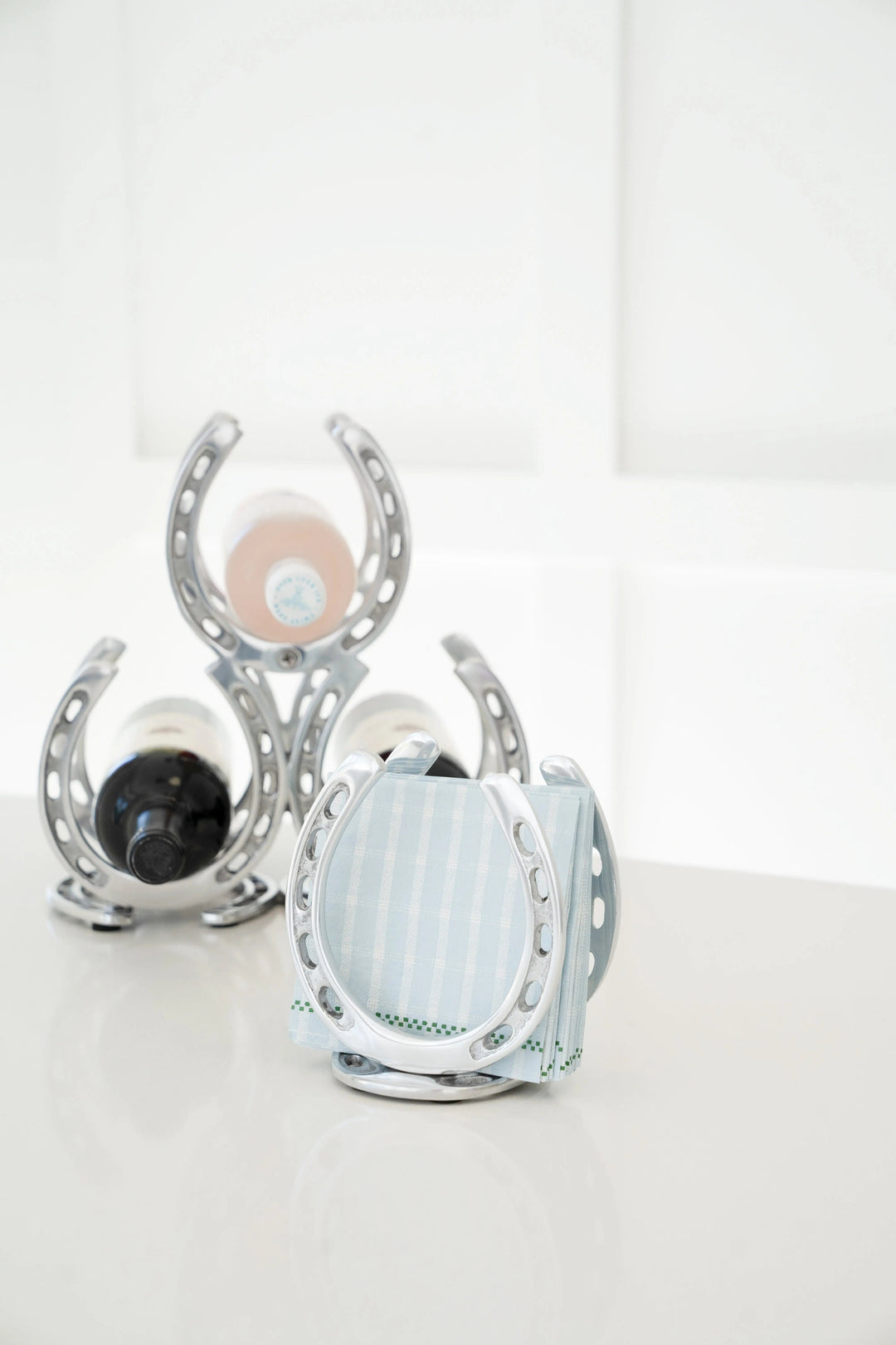 Silver Aluminum Horseshoe Napkin Holder