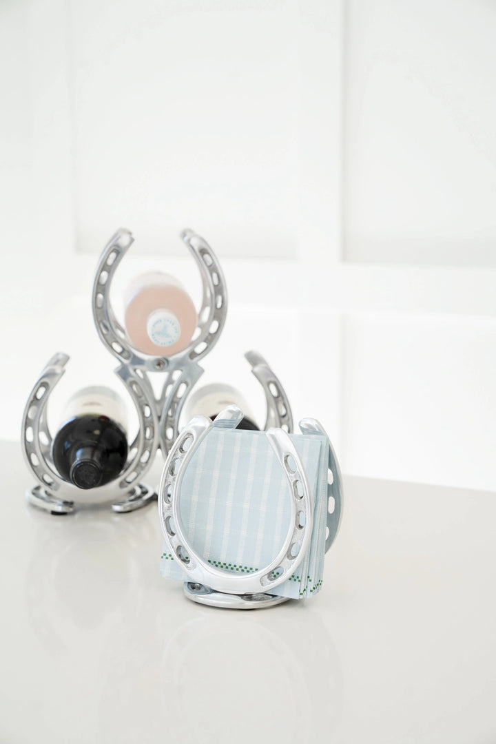 Silver Aluminum Horseshoe Napkin Holder