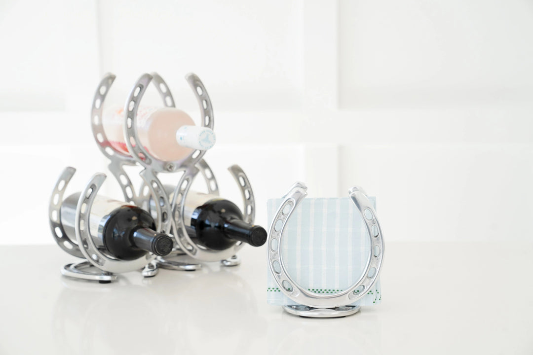 Silver Aluminum Horseshoe Napkin Holder
