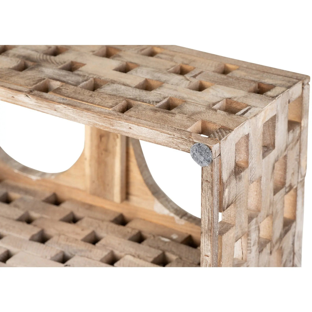 Reclaimed Wood Double Bowl Pet Feeder