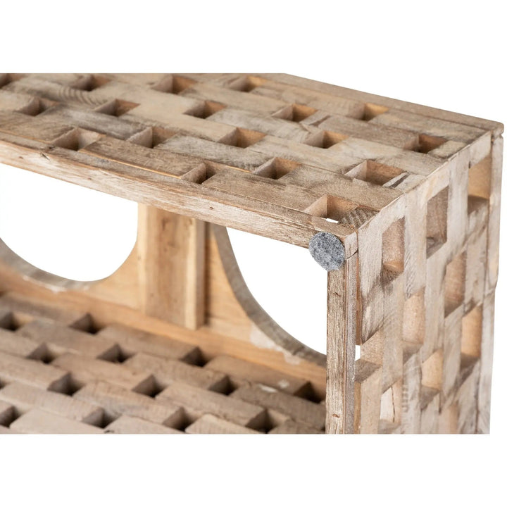 Reclaimed Wood Double Bowl Pet Feeder