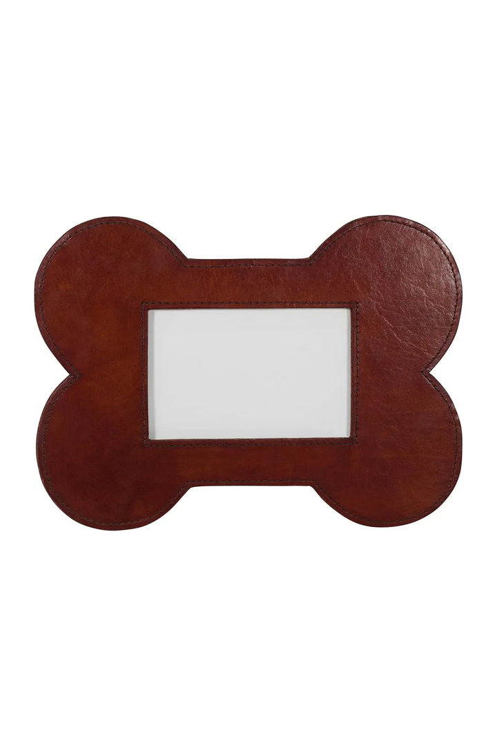 Leather Bone-Shaped Dog Photo Frame