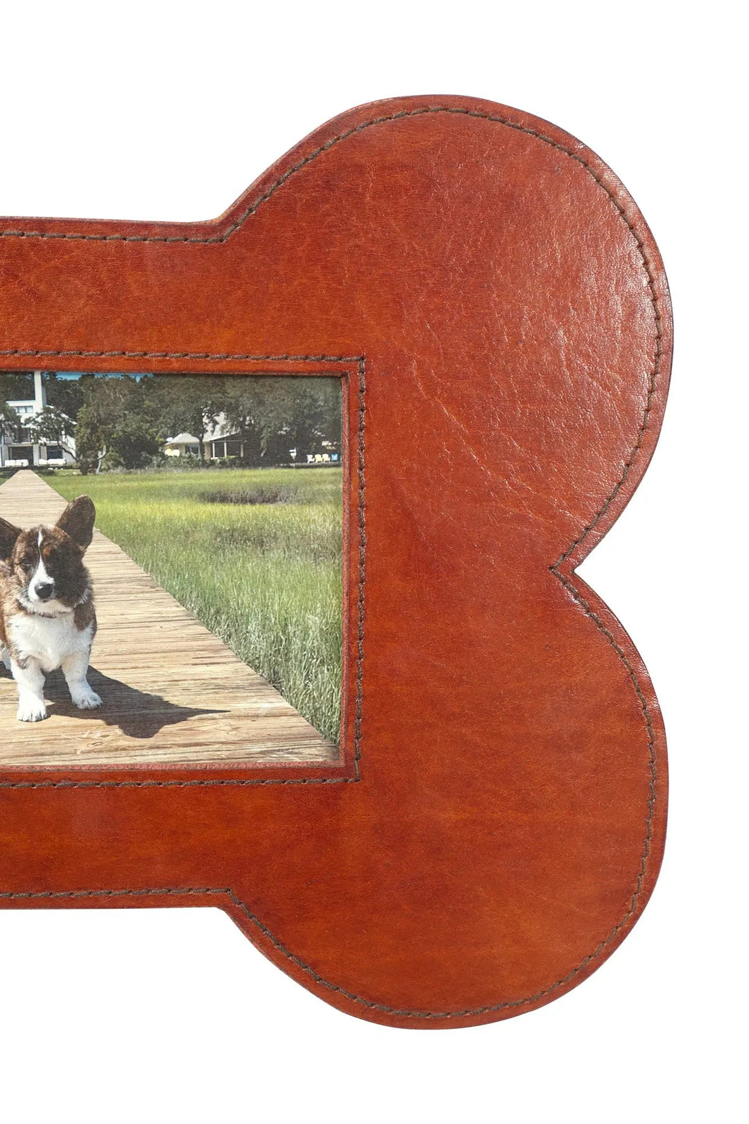 Leather Bone-Shaped Dog Photo Frame