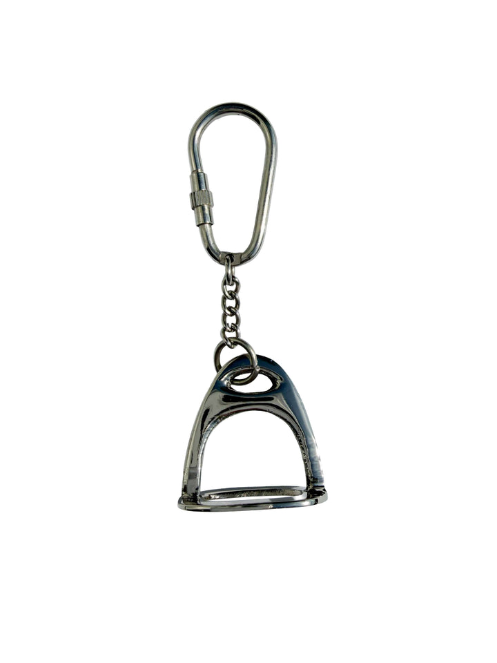 Polished Silver Stirrup Keychain