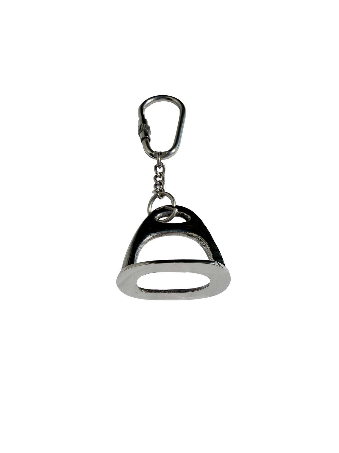 Polished Silver Stirrup Keychain