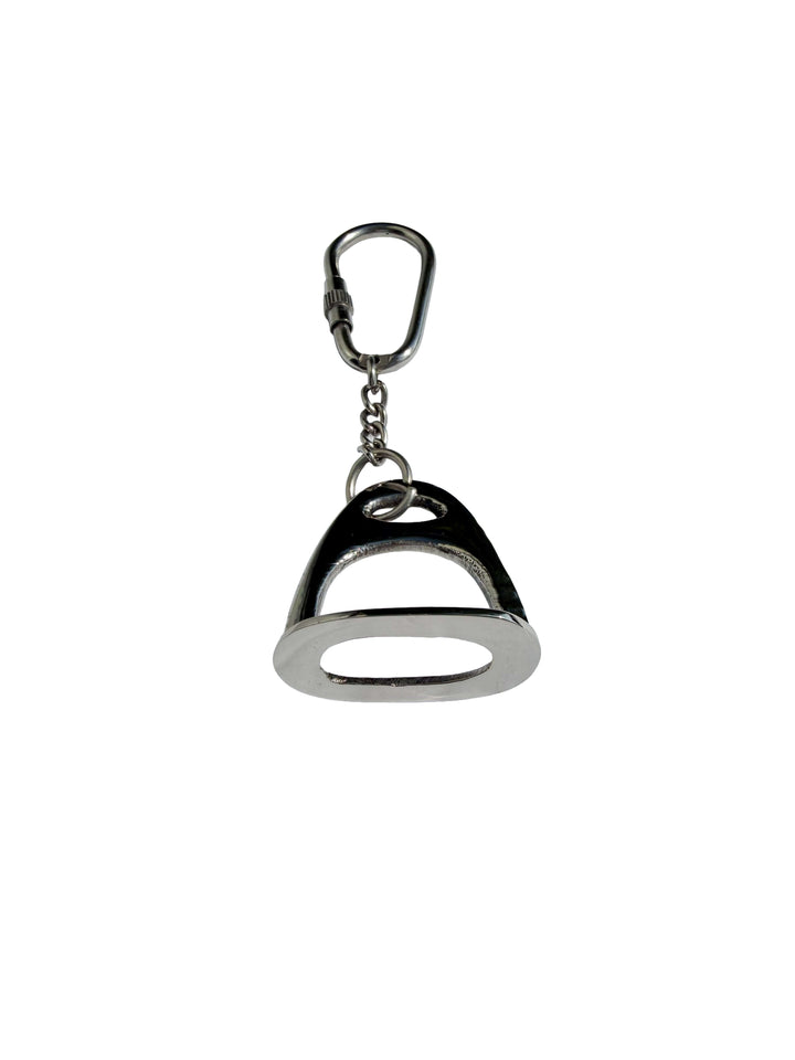 Polished Silver Stirrup Keychain