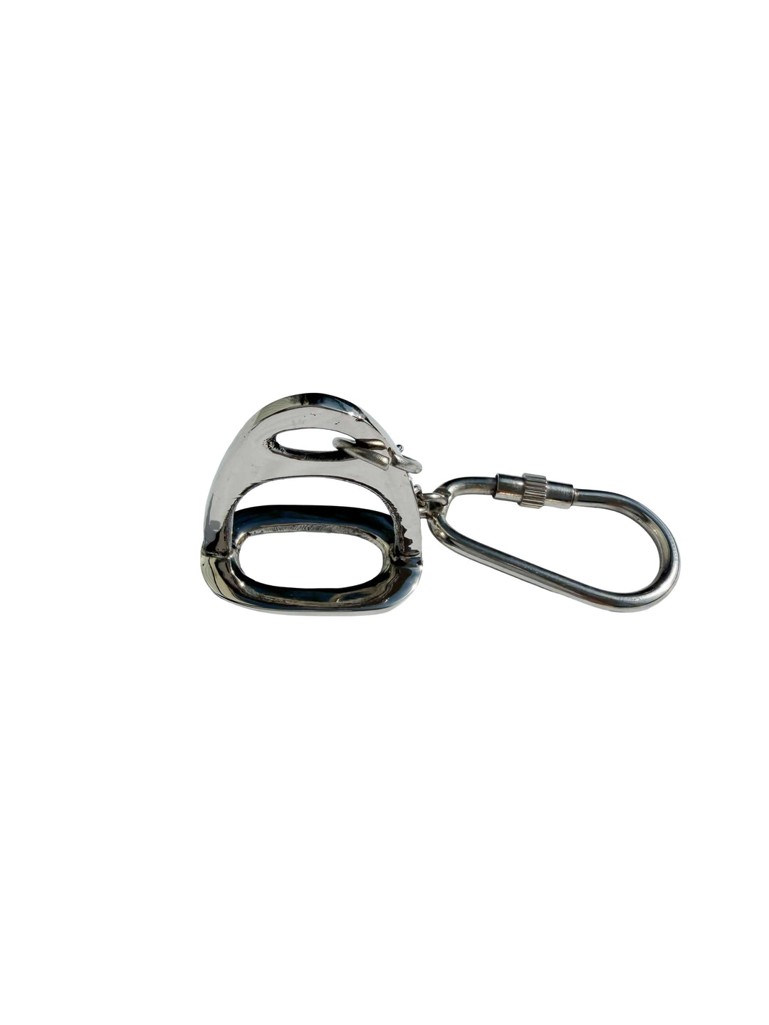 Polished Silver Stirrup Keychain
