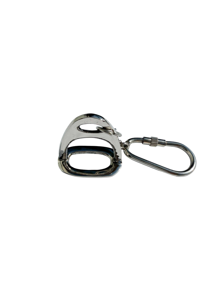 Polished Silver Stirrup Keychain