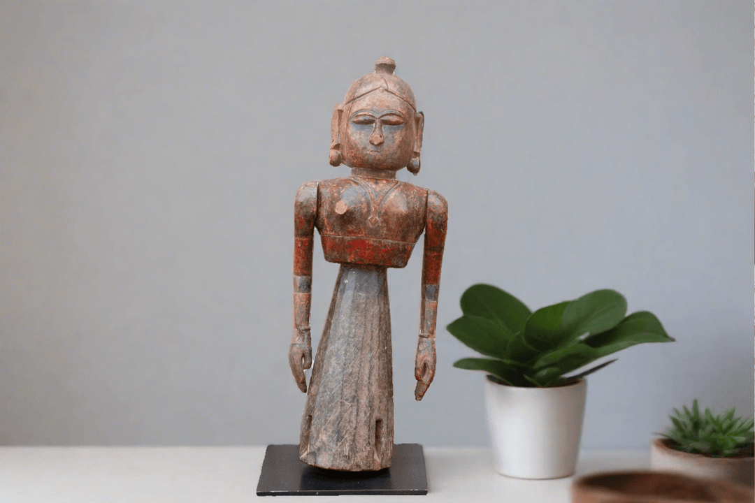 Antique Indian Goddess Wooden Statue