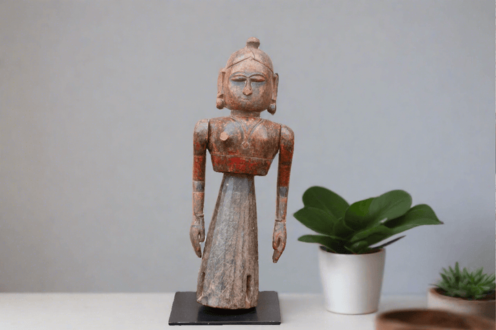 Antique Indian Goddess Wooden Statue