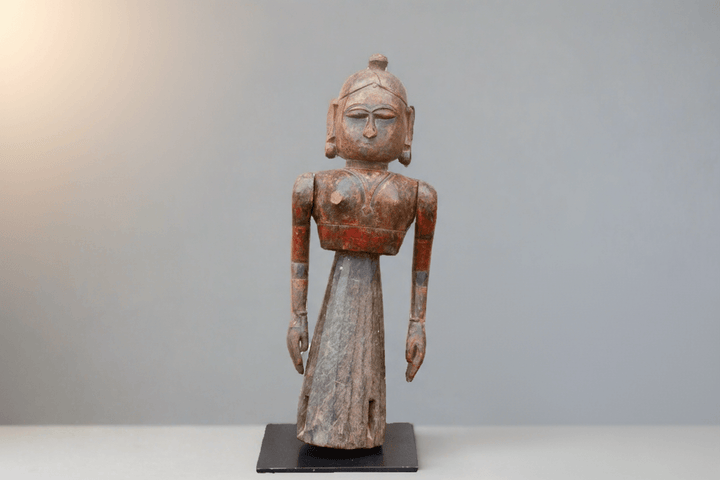 Antique Indian Goddess Wooden Statue