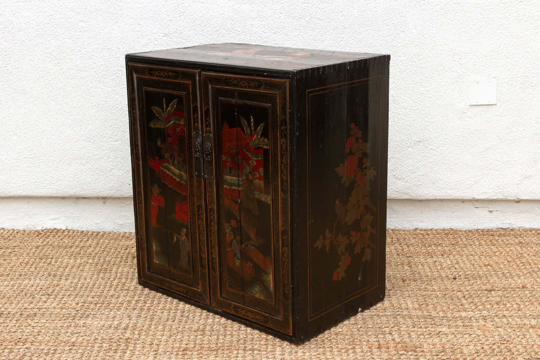 Antique Chinese Painted Lacquer Cabinet