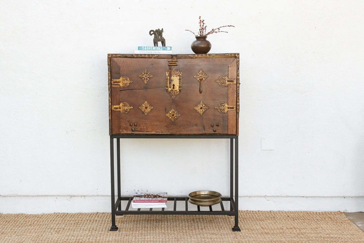 18th Century Spanish Antique Walnut Vargueño on Stand