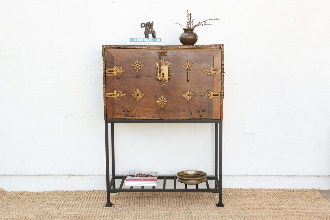 18th Century Spanish Antique Walnut Vargueño on Stand