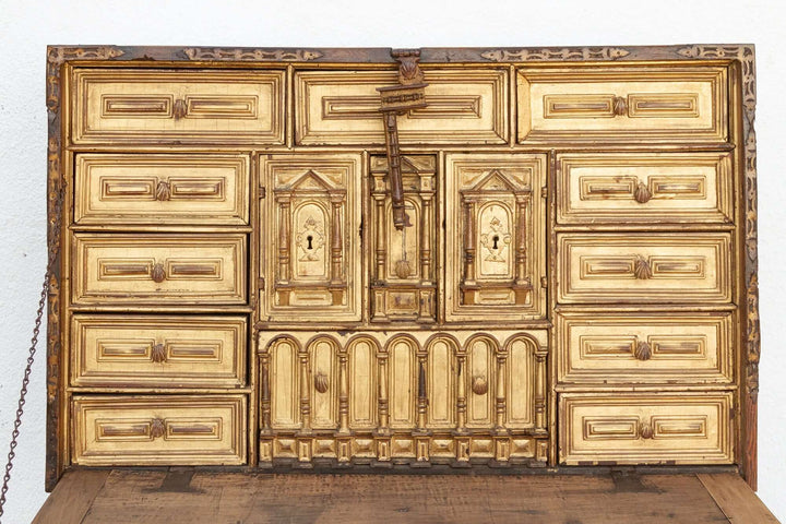 18th Century Spanish Antique Walnut Vargueño on Stand