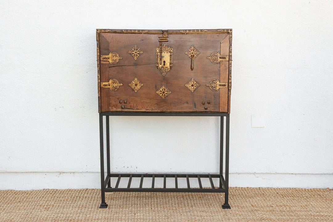18th Century Spanish Antique Walnut Vargueño on Stand