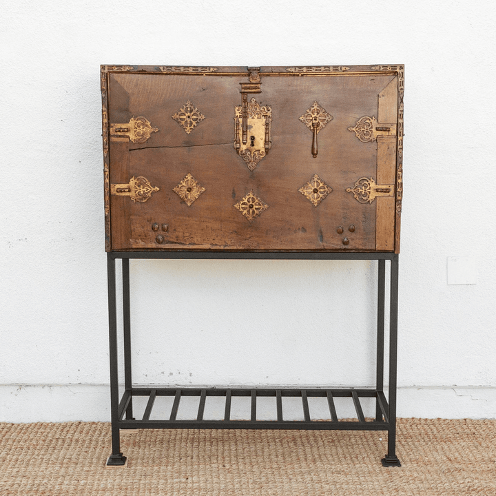 18th Century Spanish Antique Walnut Vargueño on Stand
