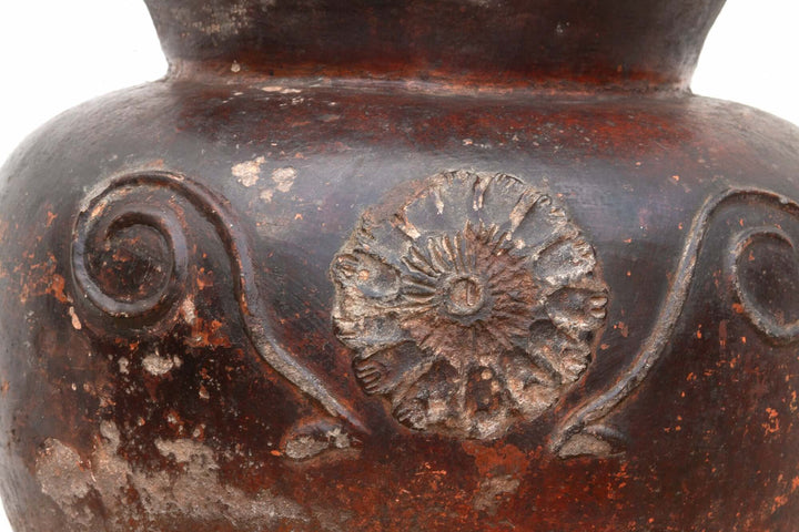 Antique Guatemalan Large Floral Olla