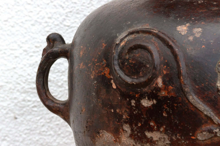 Antique Guatemalan Large Floral Olla