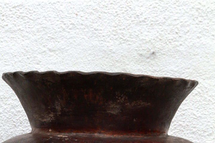 Antique Guatemalan Large Floral Olla