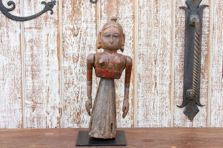 Antique Indian Goddess Wooden Statue