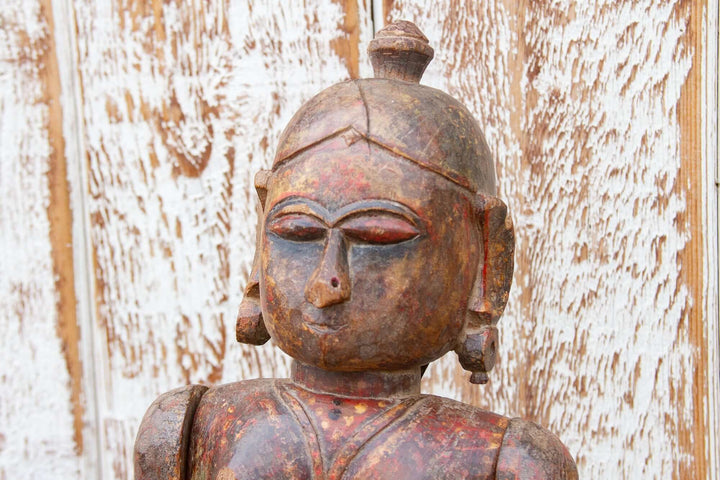 Antique Indian Goddess Wooden Statue