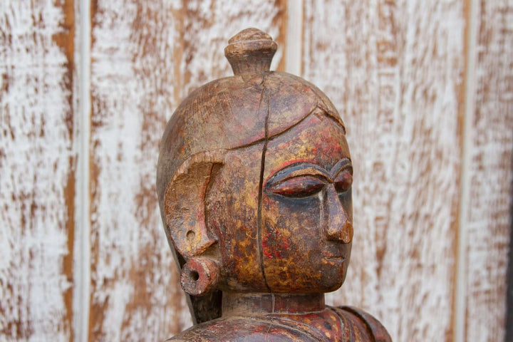 Antique Indian Goddess Wooden Statue