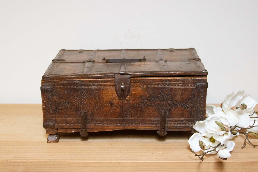 Hand-Carved Antique Cedar Chest
