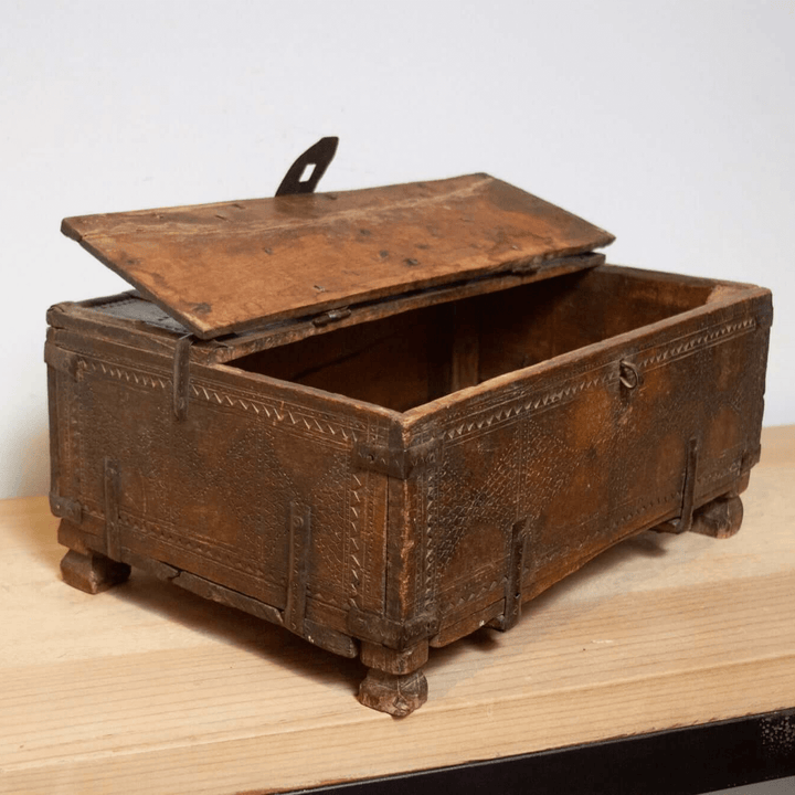 Hand-Carved Antique Cedar Chest