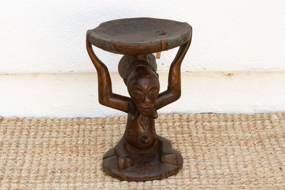 Antique African Luba Sculpture Stool