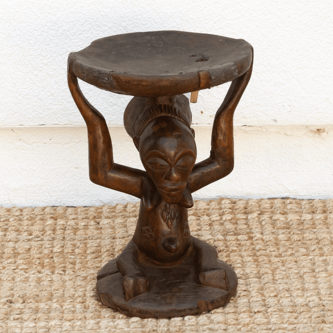Antique African Luba Sculpture Stool