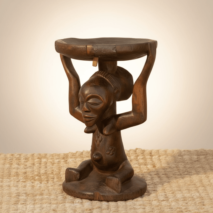 Antique African Luba Sculpture Stool