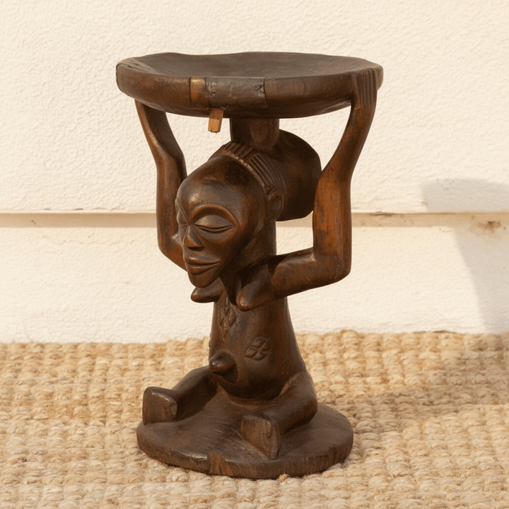Antique African Luba Sculpture Stool