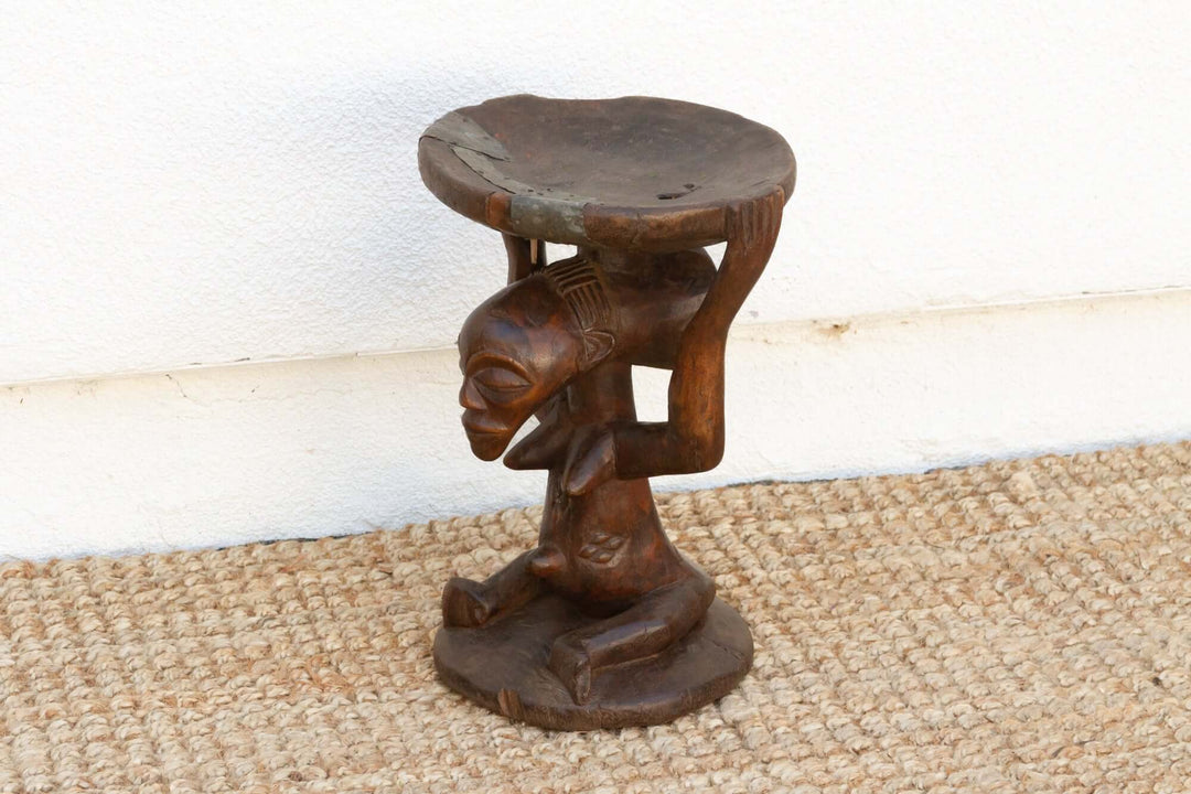 Antique African Luba Sculpture Stool