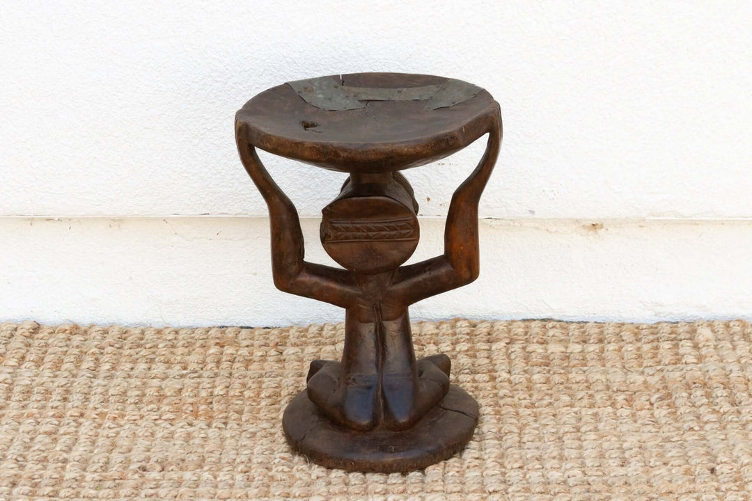Antique African Luba Sculpture Stool