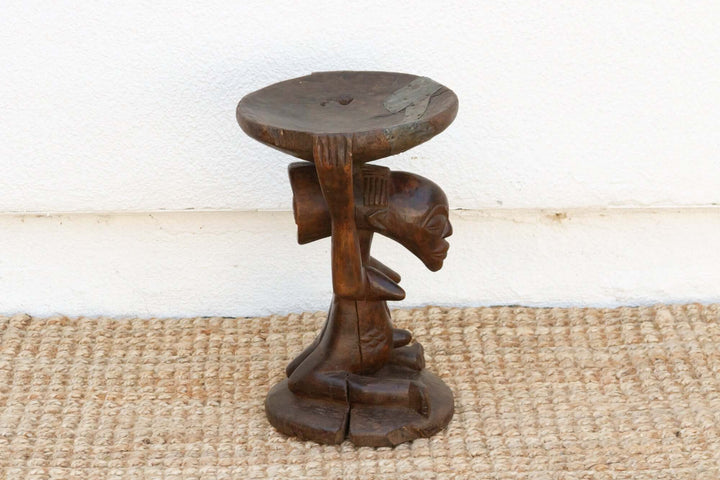 Antique African Luba Sculpture Stool