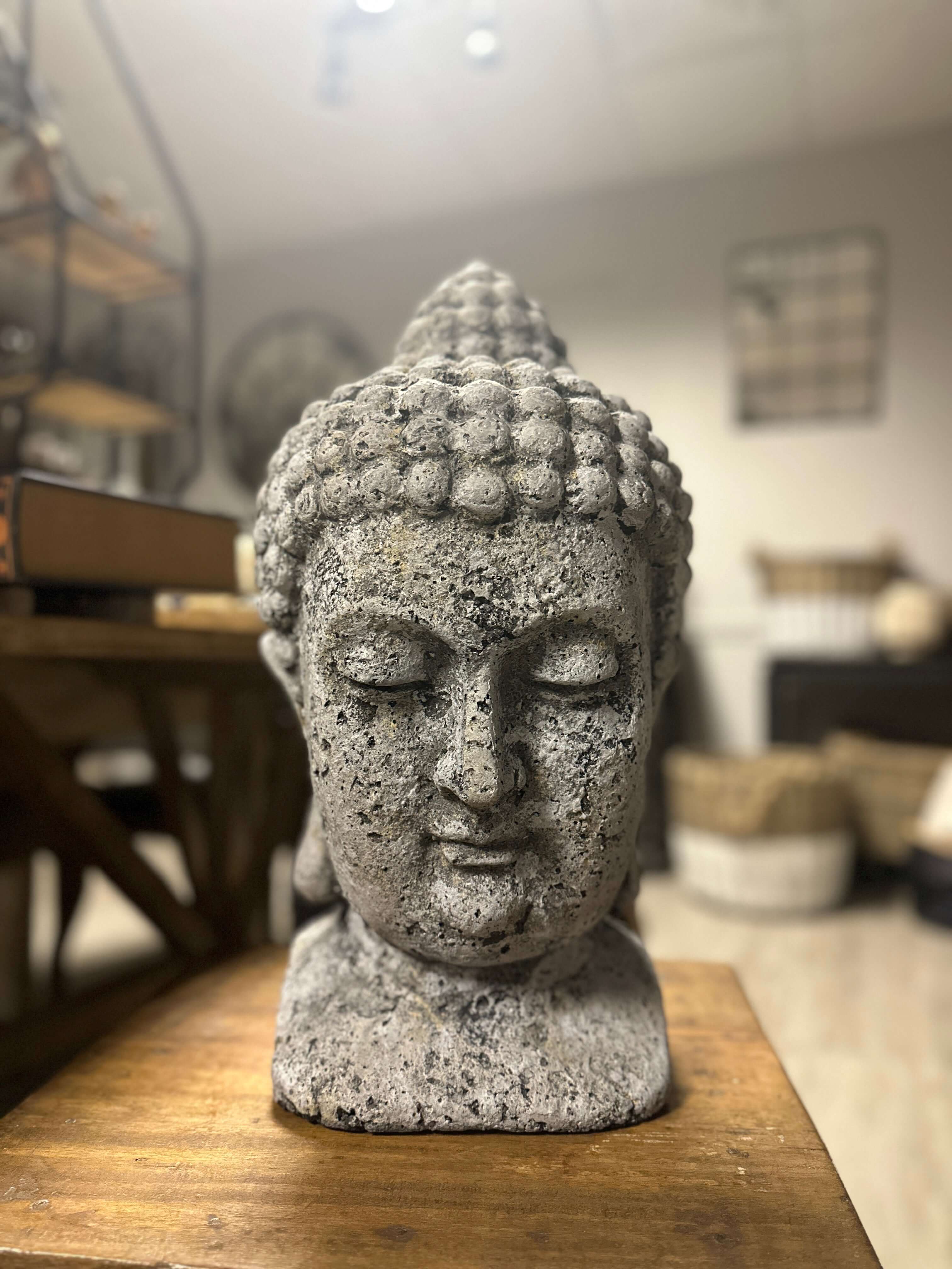 Vintage Buddha Head Statue | Outdoor Decor – Vintage Shopper