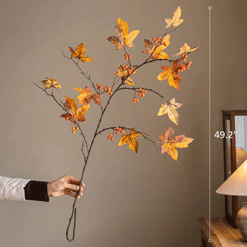 Autumn Maple Berry Branch 49.2" Tall
