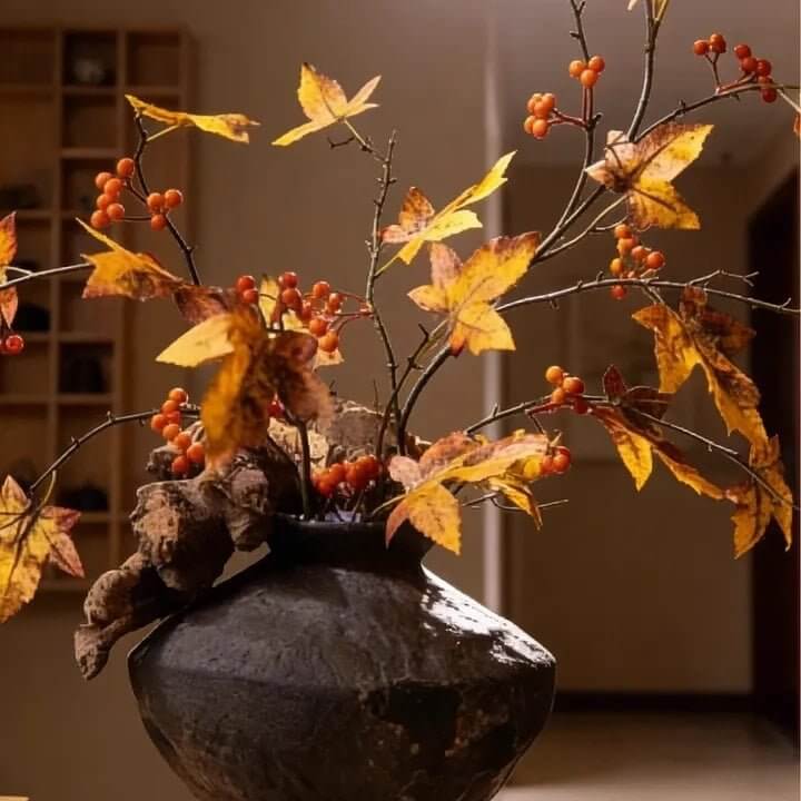 Autumn Maple Berry Branch 49.2" Tall
