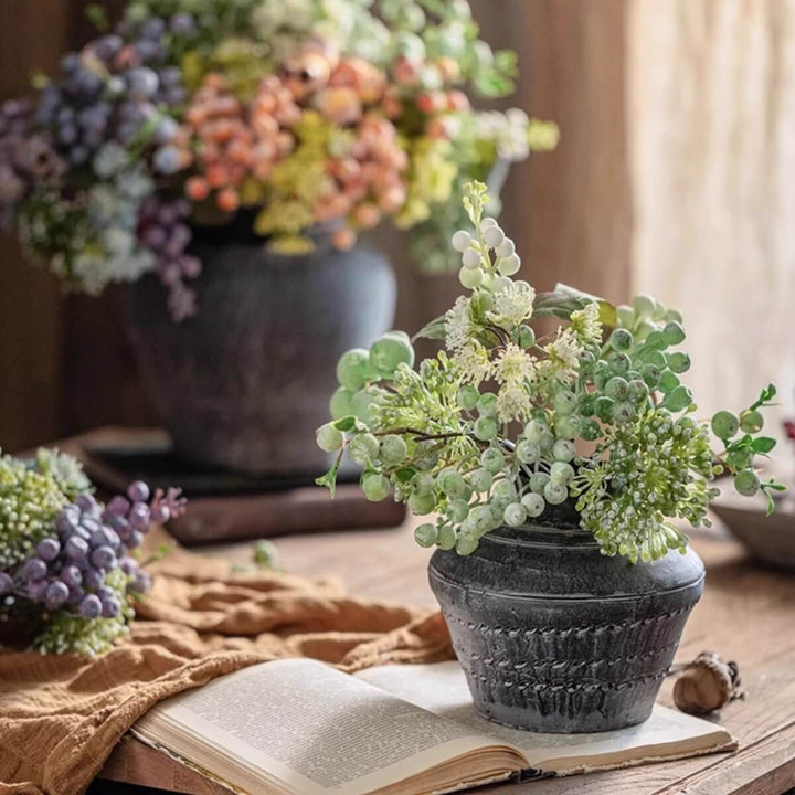Blueberry & Greenery Bunch 13" Tall