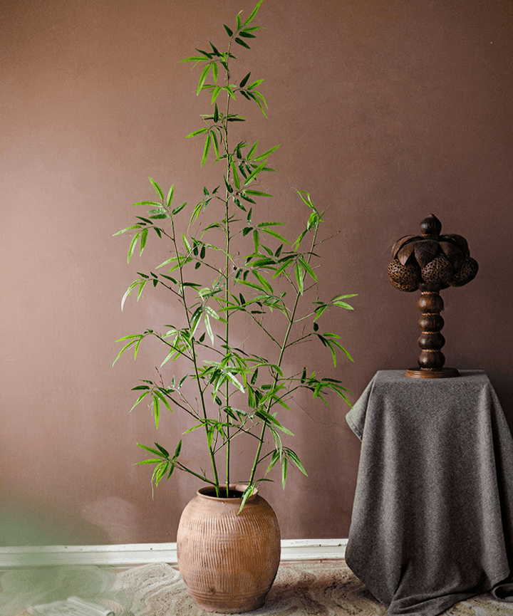 Artificial Bamboo Stem Faux Screen Plant Set of 10