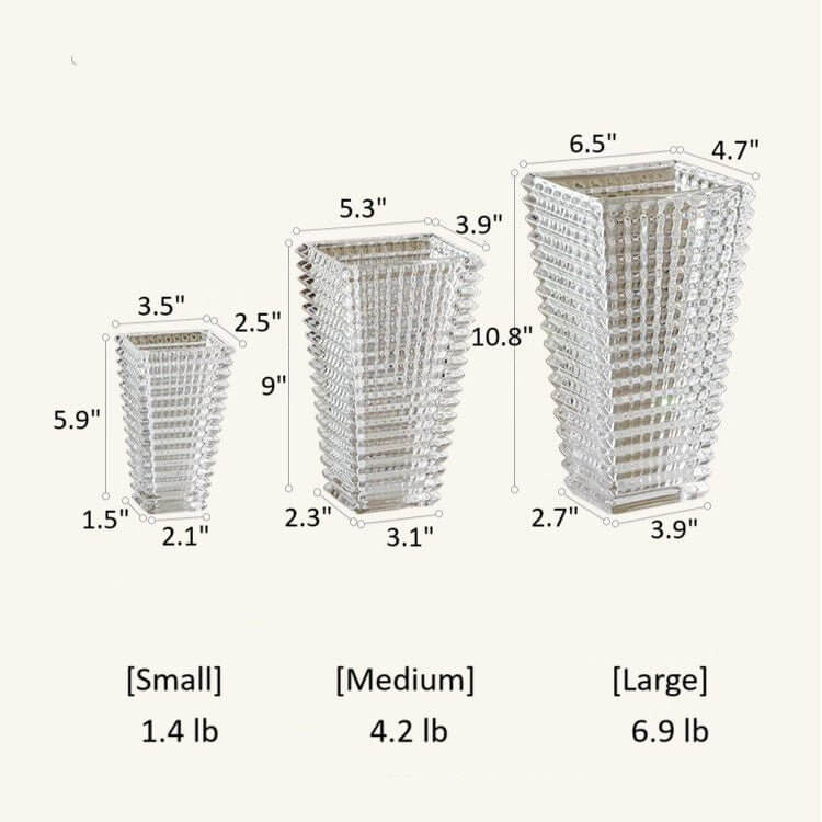 Crystal-Cut Look Glass Vase