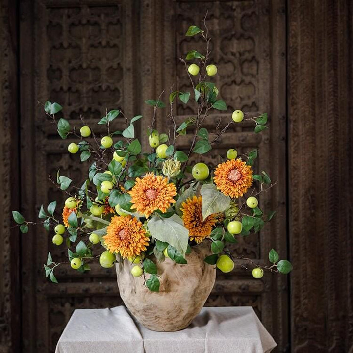 Artificial Green Apple Branch with Leaves