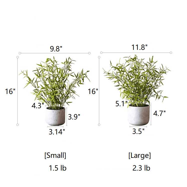 Realistic Mini Bamboo Leaf Potted Plant