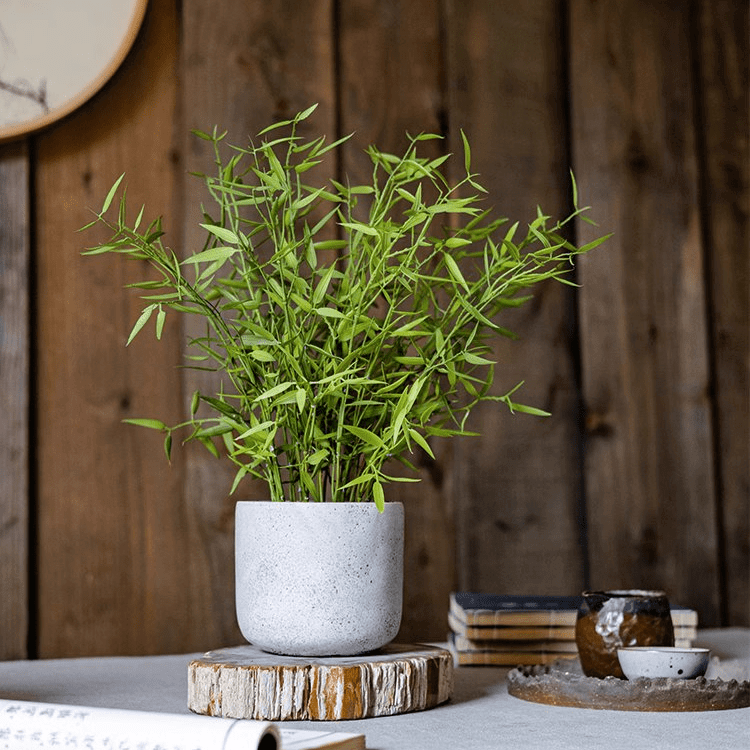 Realistic Mini Bamboo Leaf Potted Plant