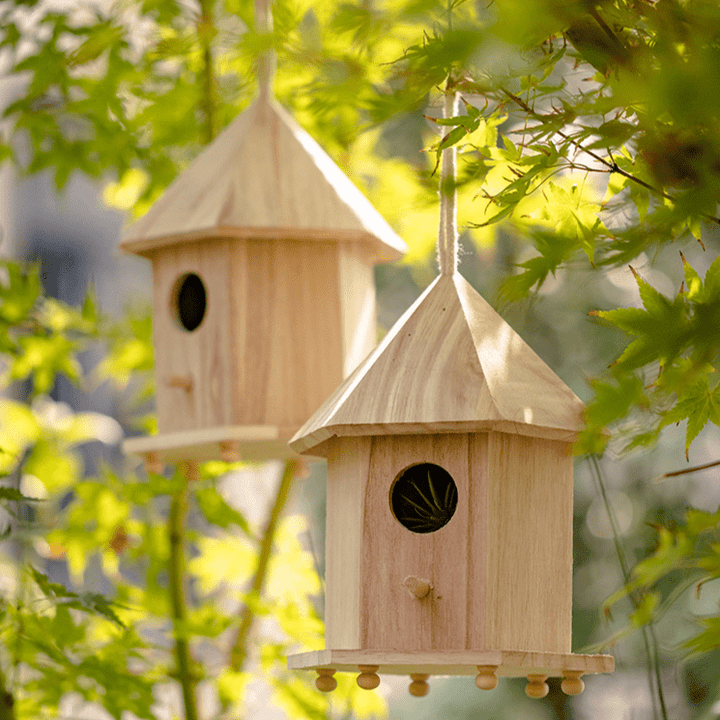 Natural Solid Wood Birdhouse