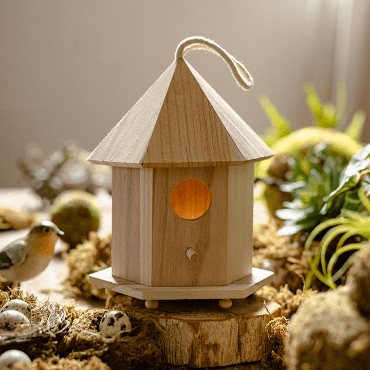 Natural Solid Wood Birdhouse