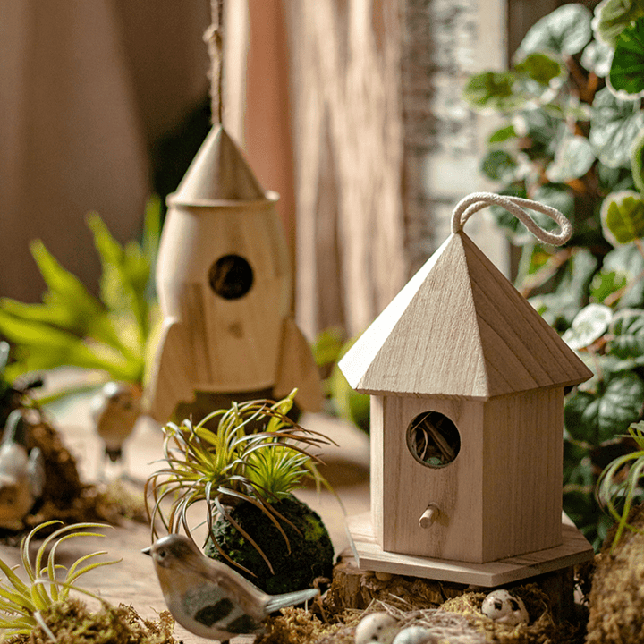 Natural Solid Wood Birdhouse