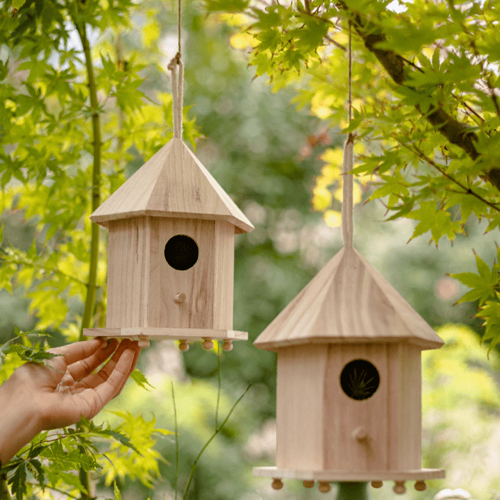 Natural Solid Wood Birdhouse