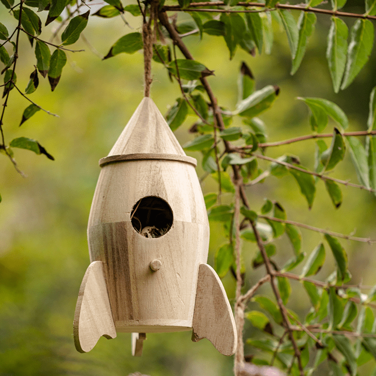 Natural Solid Wood Birdhouse